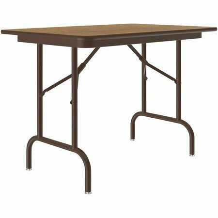 CORRELL 24x36 Medium Oak Folding Table with Brown Frame and Leveling Feet 3842436TFTHO